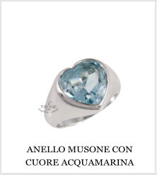 ANELLO MUSONE CON CUORE ACQUAMARINA