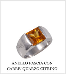 ANELLO FASCIA CON CARRE’ QUARZO CITRINO
