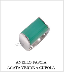 ANELLO FASCIA AGATA VERDE A CUPOLA