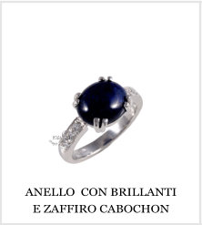 ANELLO  CON BRILLANTI E ZAFFIRO CABOCHON