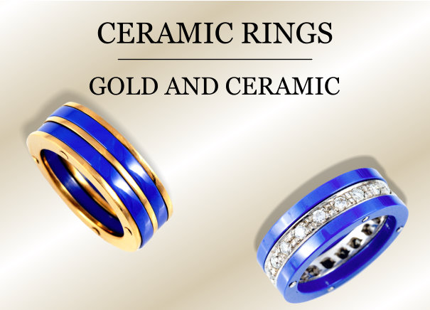 CERAMIC RINGS   GOLD AND CERAMIC