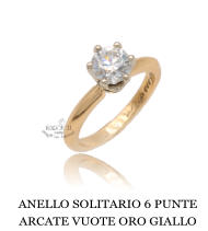 ANELLO SOLITARIO 6 PUNTE ARCATE VUOTE ORO GIALLO