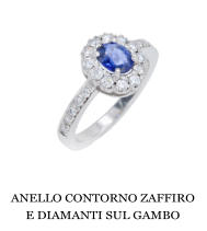 ANELLO CONTORNO ZAFFIRO E DIAMANTI SUL GAMBO