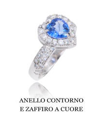 ANELLO CONTORNO E ZAFFIRO A CUORE