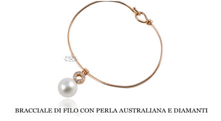 BRACCIALE DI FILO CON PERLA AUSTRALIANA E DIAMANTI