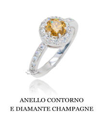ANELLO CONTORNO E DIAMANTE CHAMPAGNE