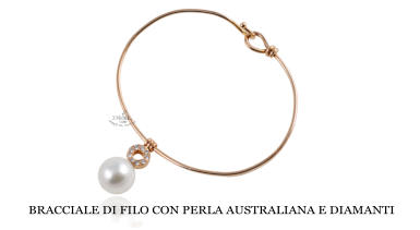 BRACCIALE DI FILO CON PERLA AUSTRALIANA E DIAMANTI