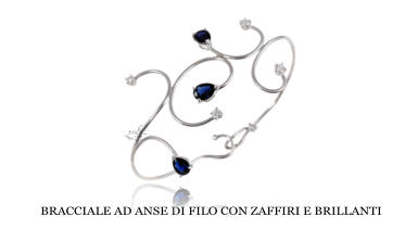 BRACCIALE AD ANSE DI FILO CON ZAFFIRI E BRILLANTI