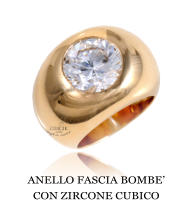 ANELLO FASCIA BOMBE’ CON ZIRCONE CUBICO