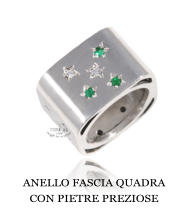 ANELLO FASCIA QUADRA CON PIETRE PREZIOSE