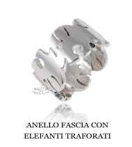 ANELLO FASCIA CON ELEFANTI TRAFORATI