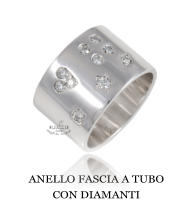 ANELLO FASCIA A TUBO CON DIAMANTI
