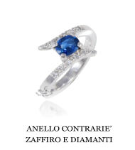 ANELLO CONTRARIE’ ZAFFIRO E DIAMANTI