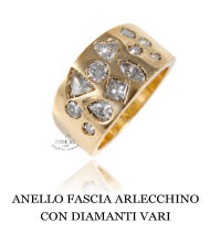 ANELLO FASCIA ARLECCHINO CON DIAMANTI VARI