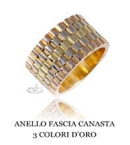 ANELLO FASCIA CANASTA 3 COLORI D’ORO